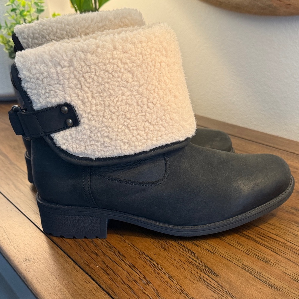 UGG Black and Cream Winter Boots